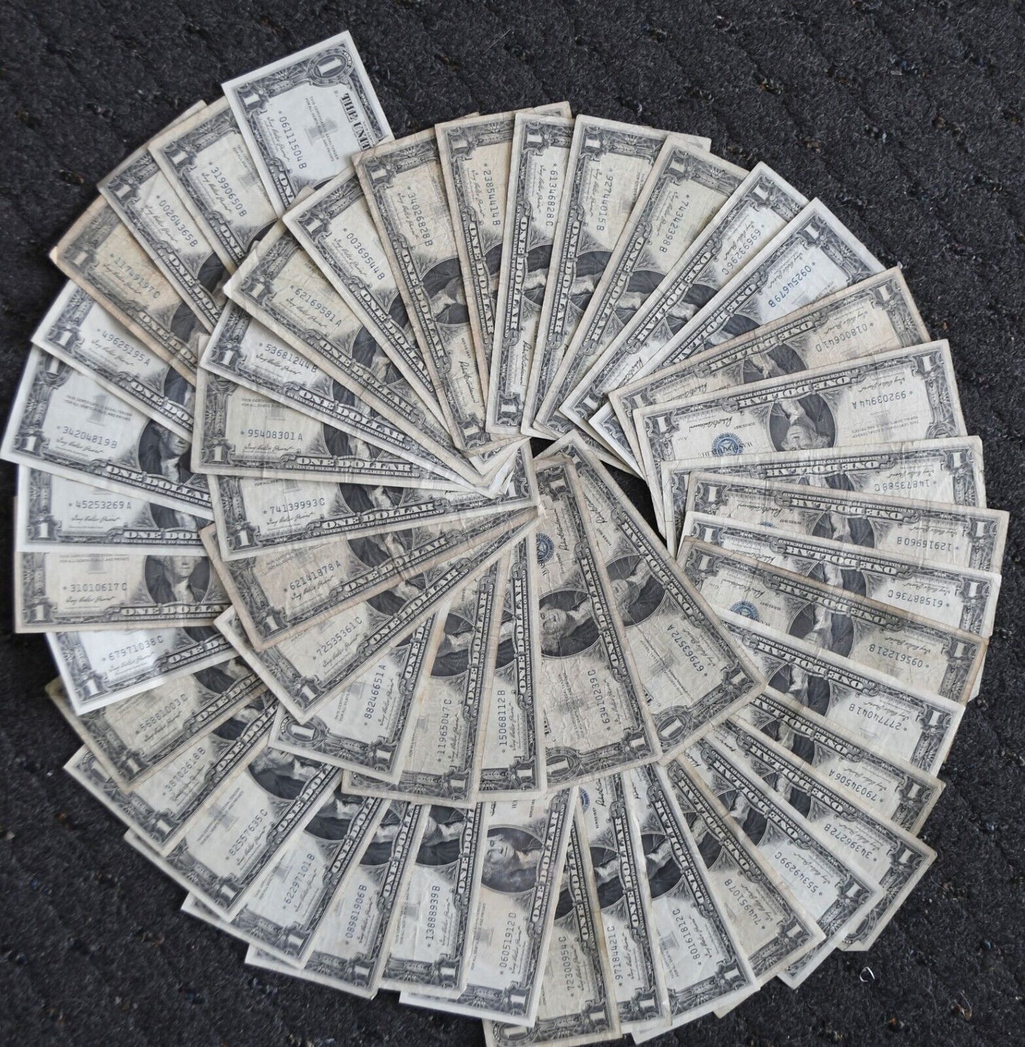 48- 1957 $1 One Dollar Silver Certificate Blue Seal Star Notes Lot 1957 *