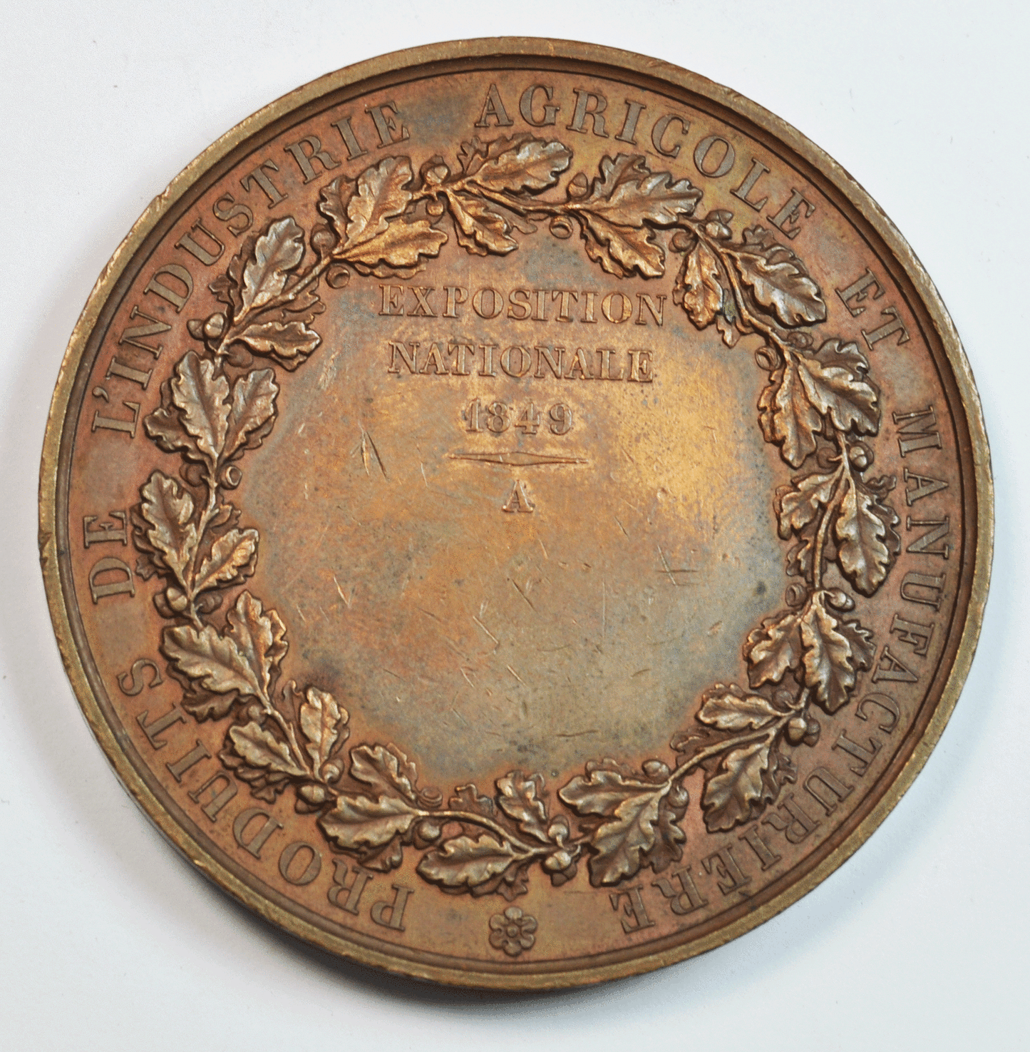 1849 France A Bovy Agriculture & Manufacturing Award 56.9mm Bronze Medal