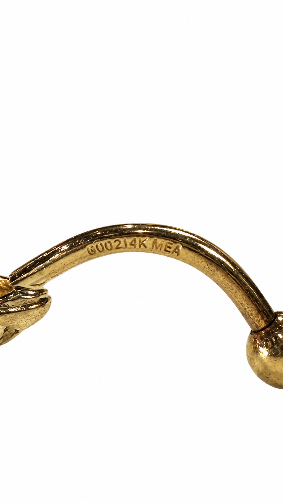 Gecko Belly Button Ring Gold Tone Clear Stones - Image 3