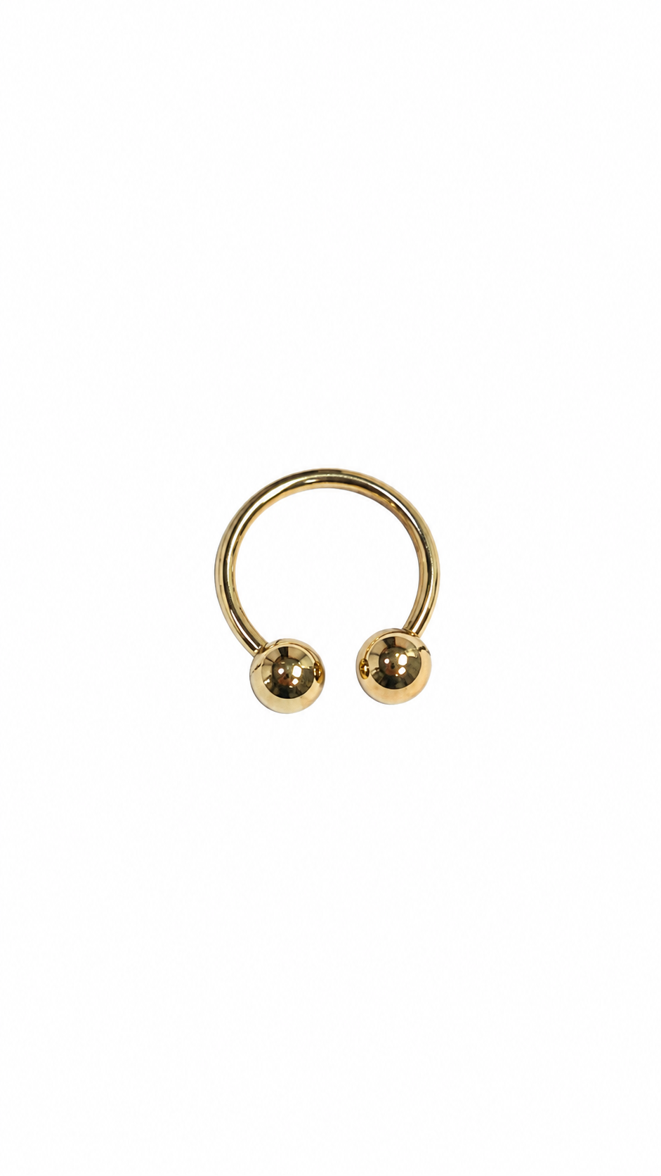 Gold-Tone Circular Barbell Horseshoe Piercing Jewelry Two Ball Ends - Image 3