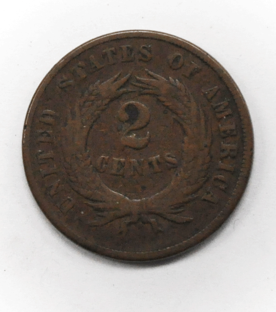 1868 2c Shield Two Cent Piece US Coin