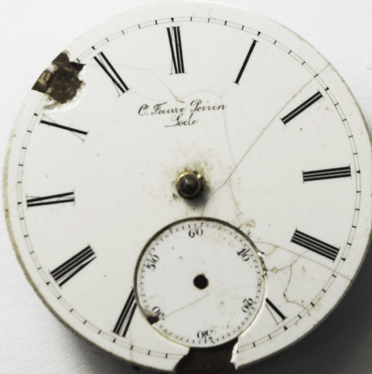 C Faivre Perrin Locle Pocket Watch Movement Not Running 36mm Swiss