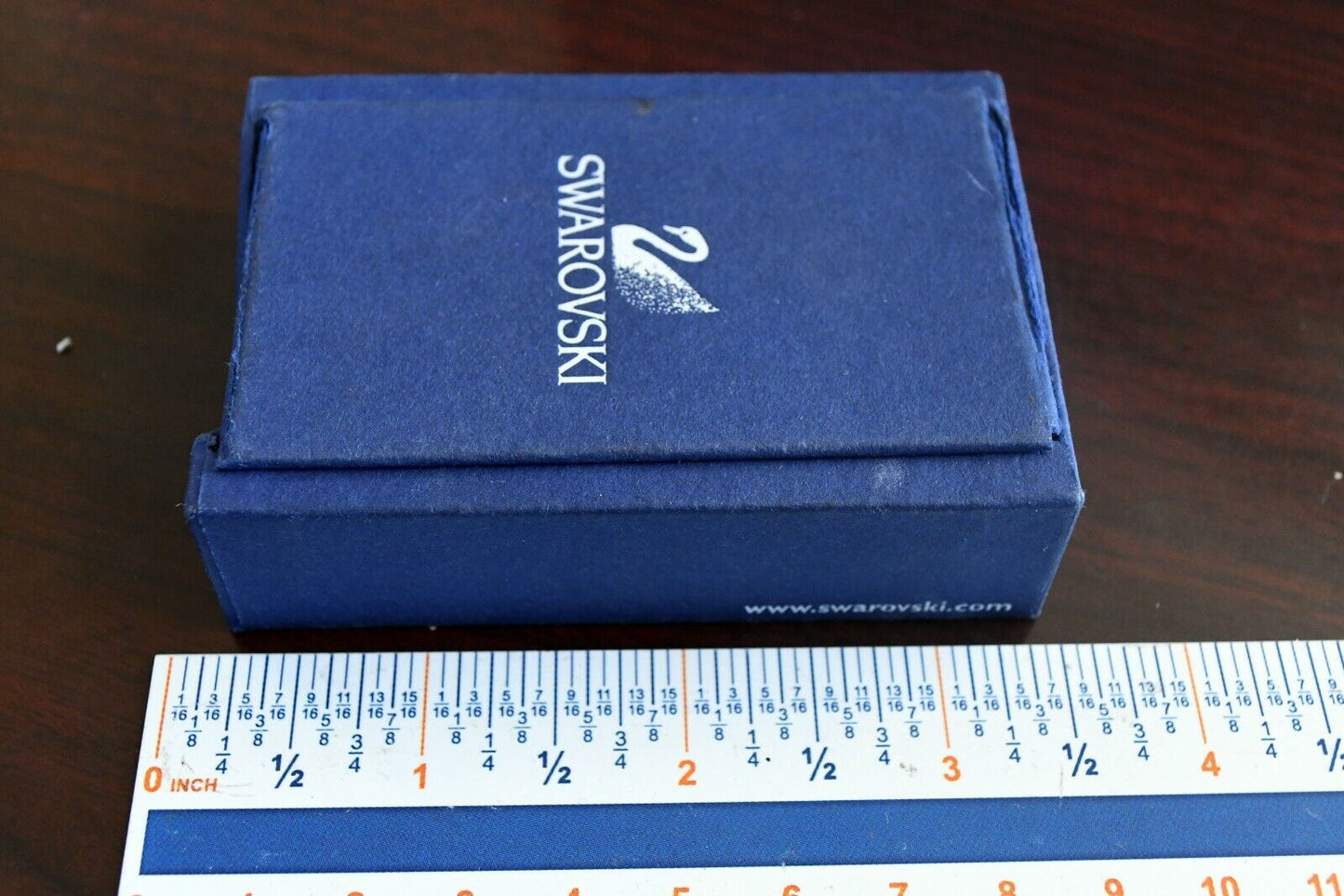 Genuine Swarovski Silver & Red Heart Pendant and 17 1/2" Necklace Austria