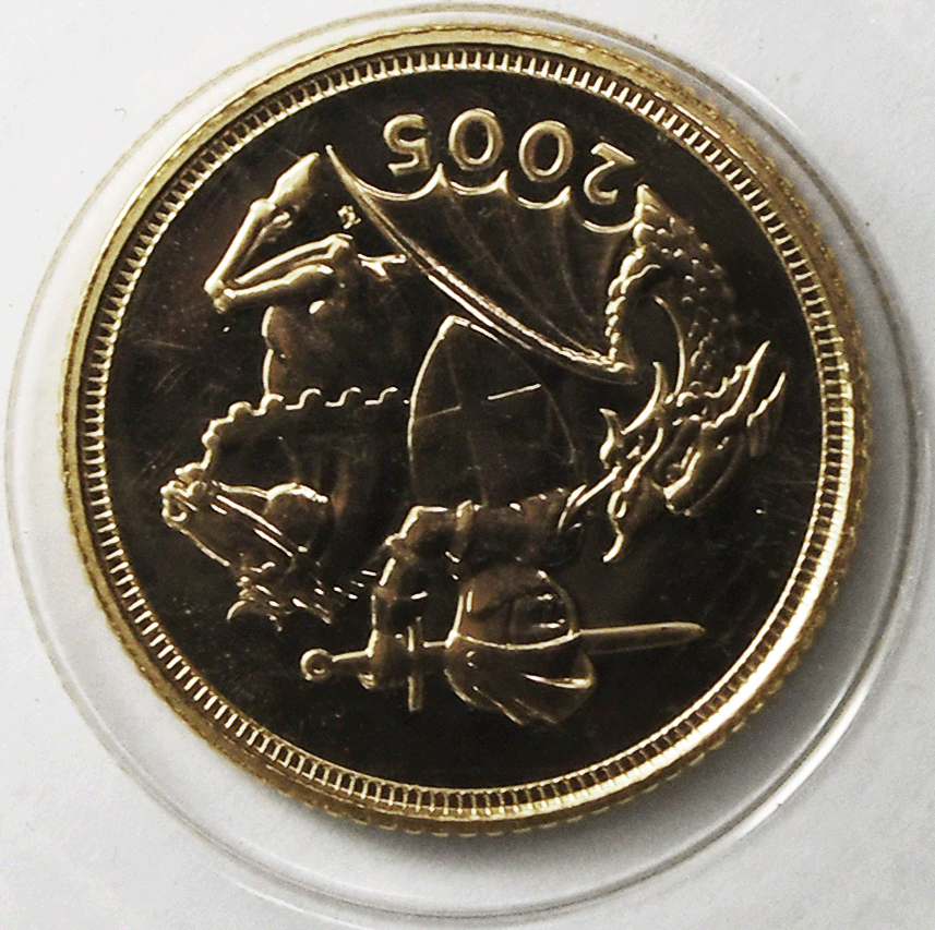 2005 Great Britain Gold Proof 1/2 Half Sovereign KM# 15 Low Mintage Sealed