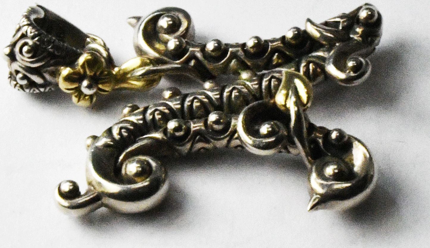 Sterling Silver Barbara Bixby Letter N Pendant Removable Bale 35mm x 24mm