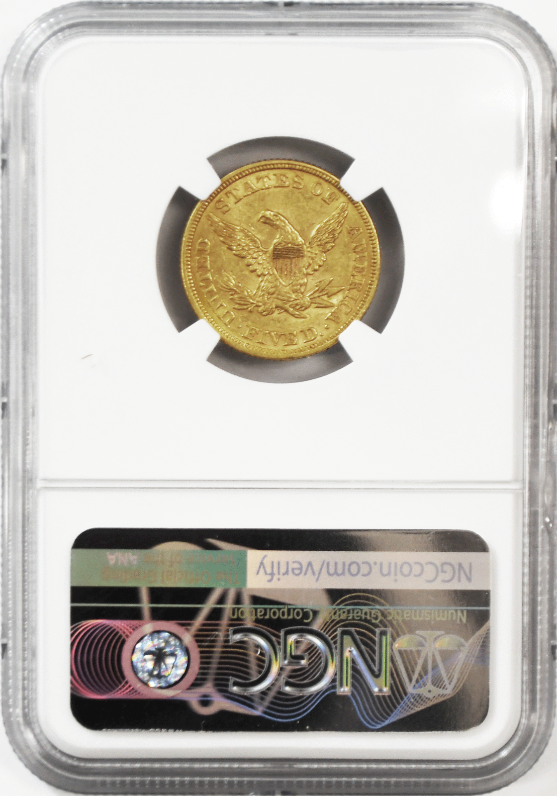 1855 $5 Liberty Head Five Dollars Gold Half Eagle Philadelphia NGC AU58