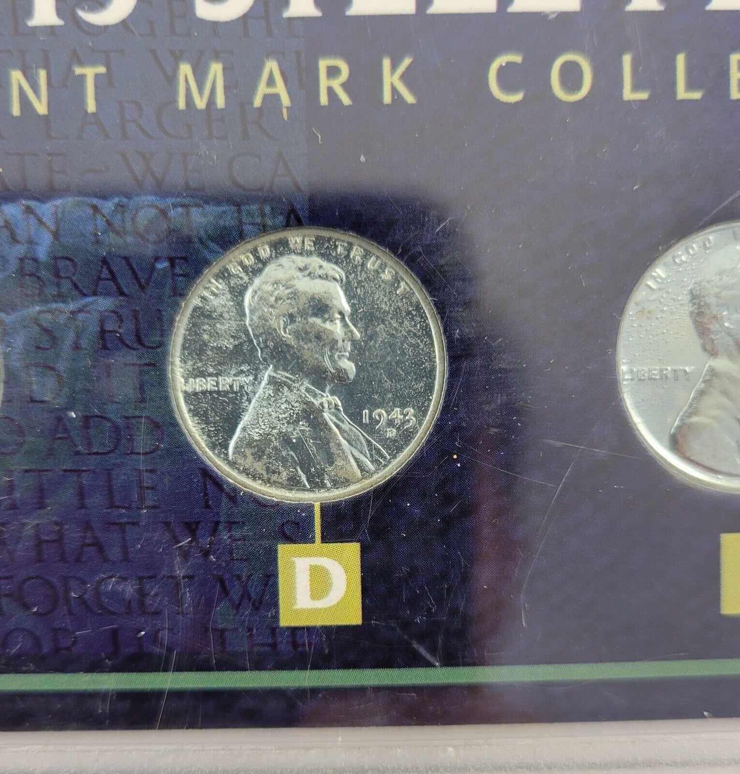 Complete 1943 Steel Penny Mint Mark Collection P D S Set of 3 w/ COA Hard Case