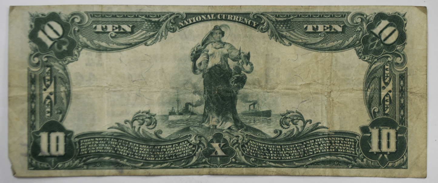 1902 $10 National Currency Note V9208E Lumbermen's NB Menominee Michigan 4454