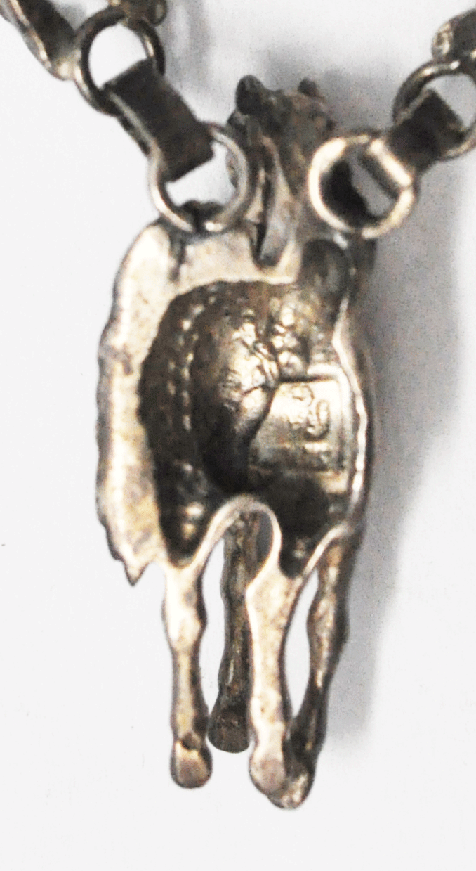 Sterling Silver Carol Felley Squash Blossom 35mm Horse 22" Necklace