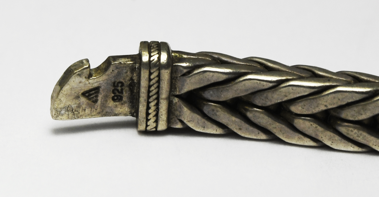 Sterling Silver Scott Kay Artiste Heavy Square Foxtail 7x4mm Bracelet 8.5"