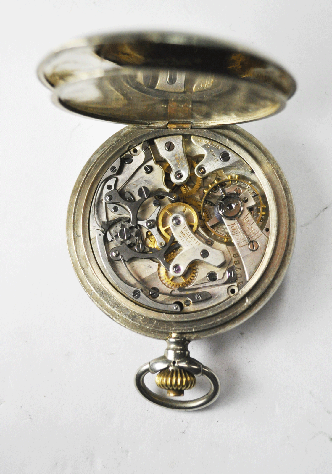 Paul Vallette Chronograph Pocket Watch Swiss 17J 3Adj 47mm Case