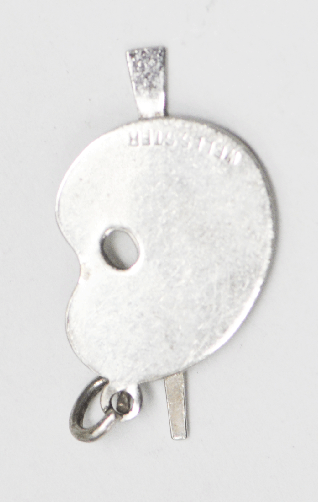 Sterling Silver Wells Art Pallet Paintbrush Charm Colorful Enamel 28mm
