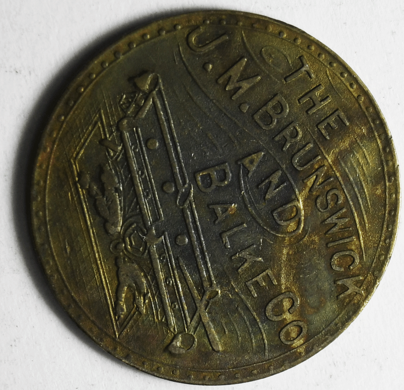 P Ritter 5c Billiards Trade Token Brunswick Balke 25mm