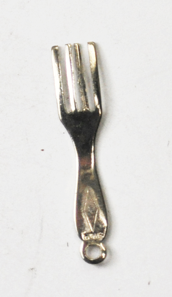 Sterling Silver Fork 4 Prong Charm 29mm x 6mm