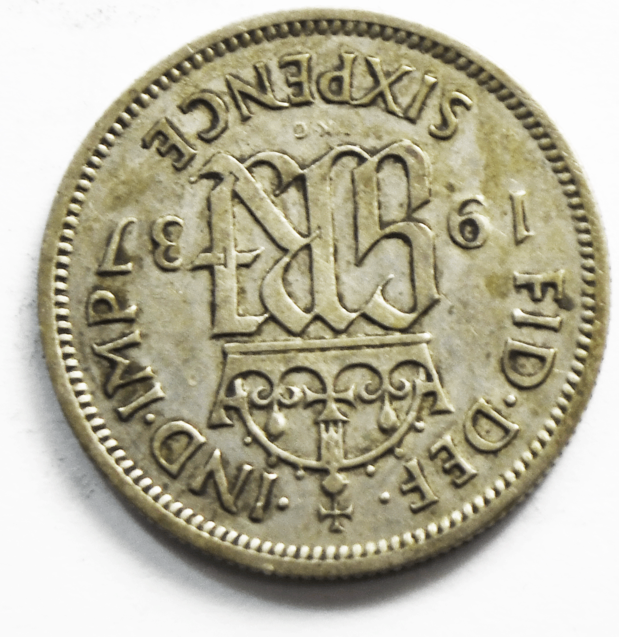 1937 Great Britain 6 Six Pence KM# 852 Silver Coin