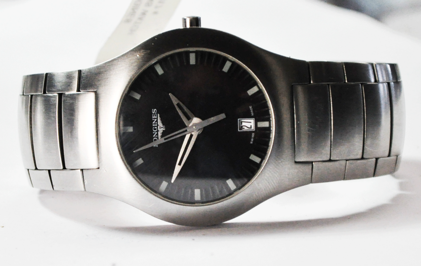 Vintage Longines Opposition Black Dial L3 617 4 Swiss Quartz 35mm Stainless