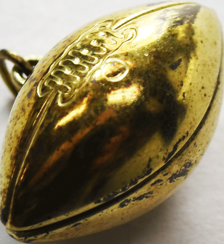 STG JMF Sterling JM Fisher Gold Tone Football Charm 25mm x 17mm