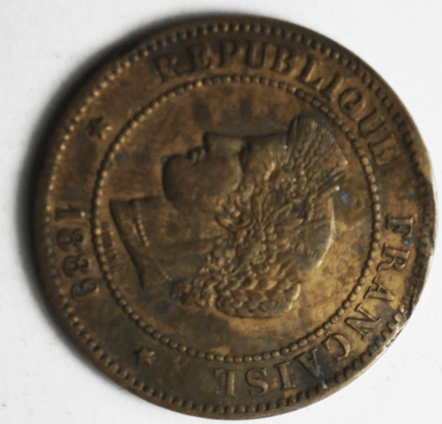 1889 A France 5 Five Centimes KM# 821.1 Bronze Coin