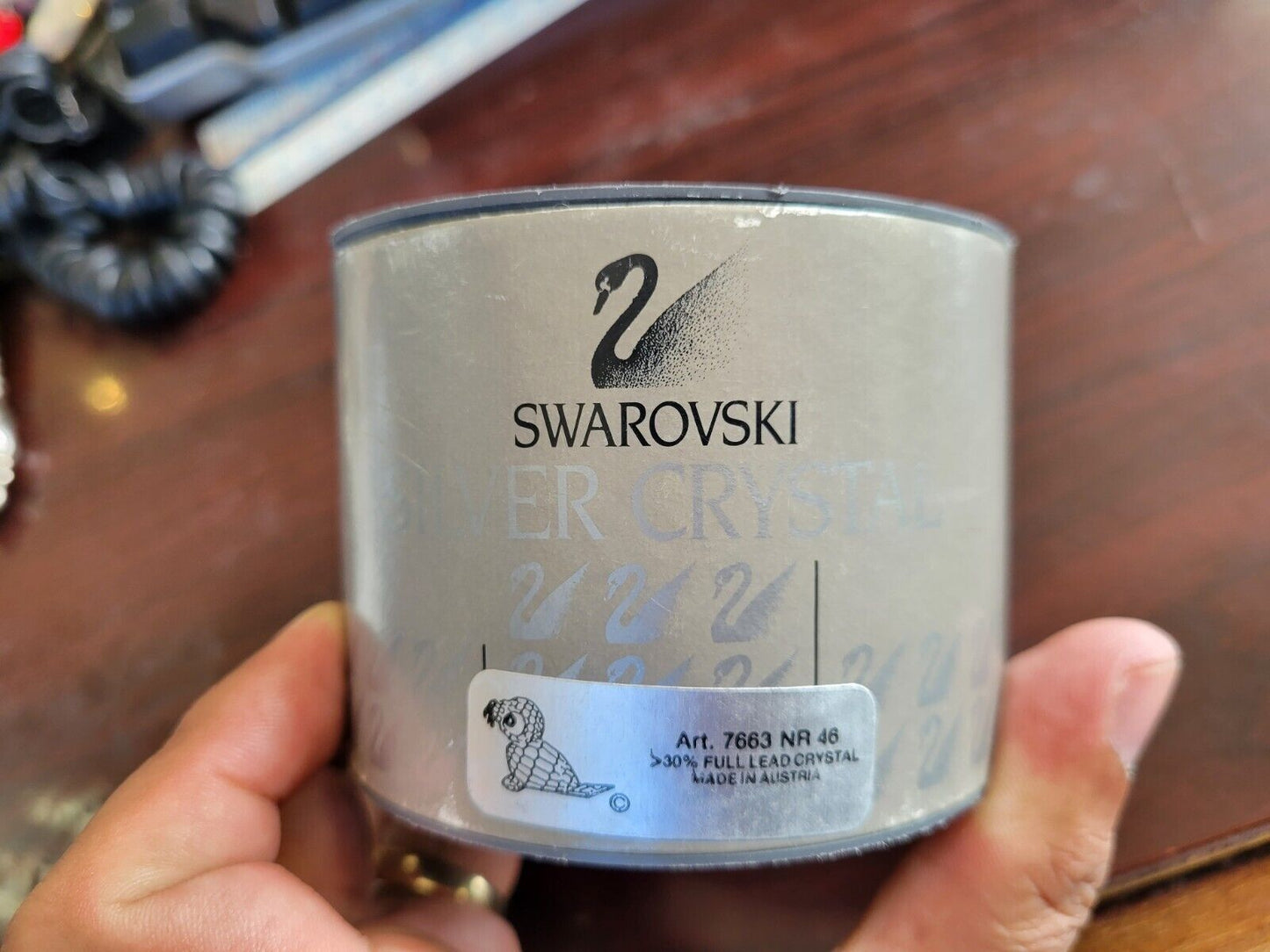 1986 Swarovski Silver Crystal Baby Mini Seal with Whiskers 7663 NR 046 Retired