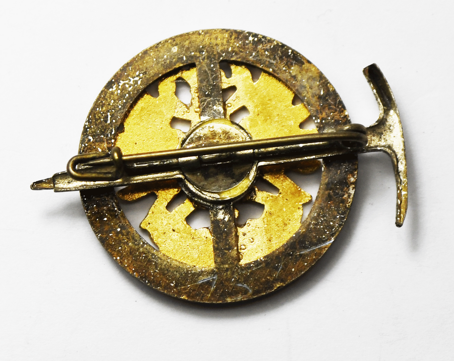 Red Enamel Tirol Austrian Tin Brooch Pin 39mm x 29mm Tyrol Coat of Arms