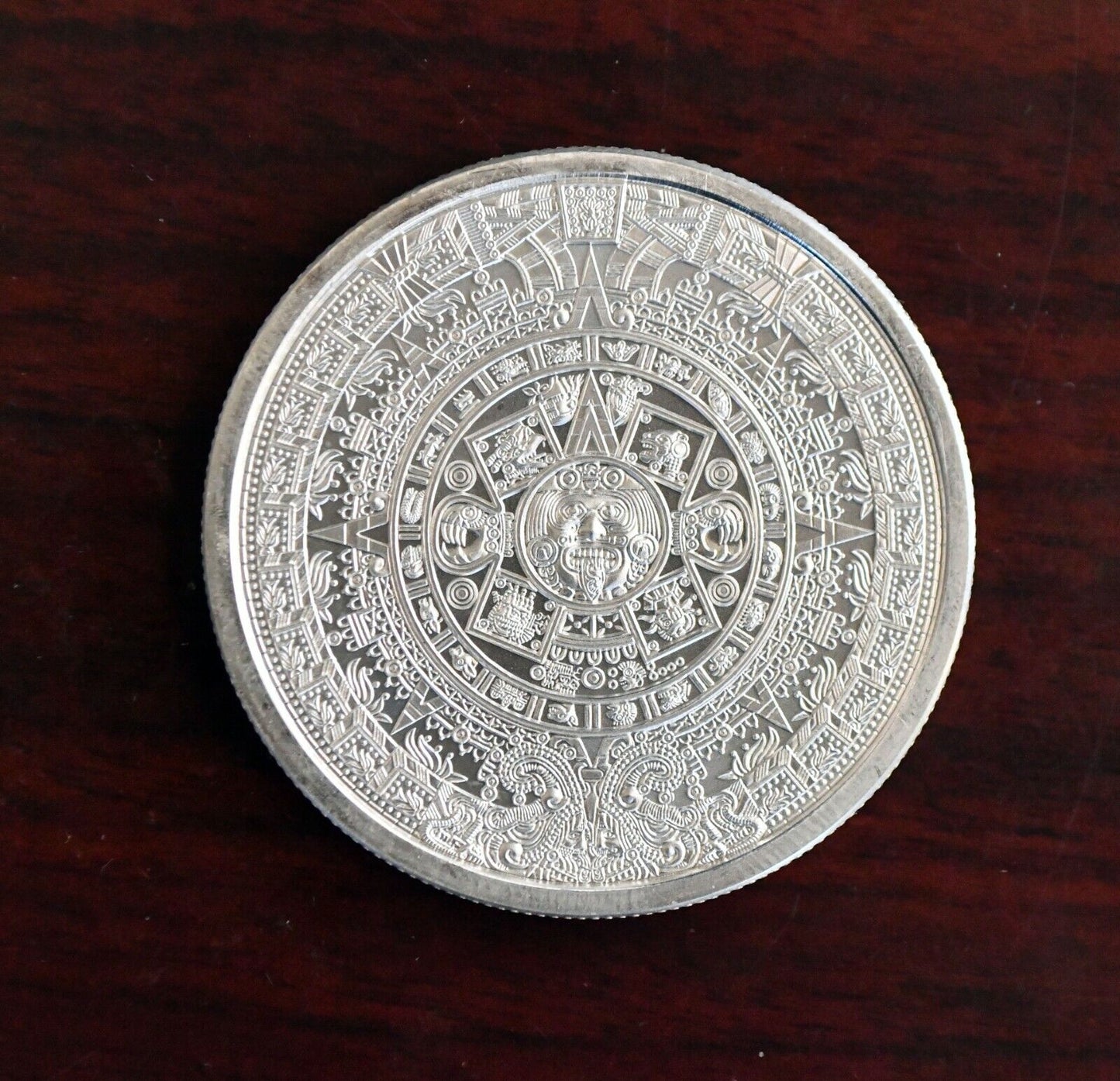 Cauhtemoc .999 Fine Silver 1 troy oz. Mexico Aztec Calendar