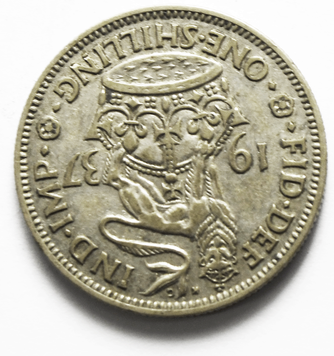 1937 Great Britain Silver One Shilling Coin KM# 853