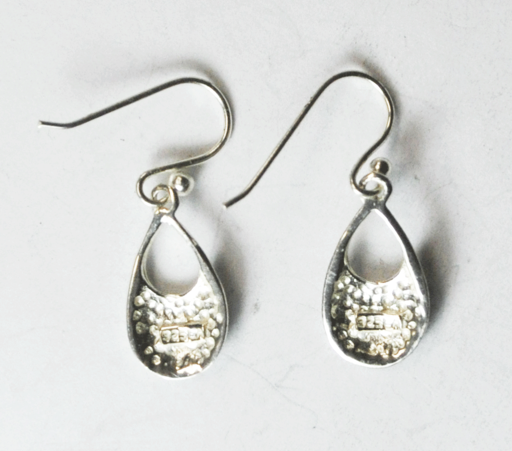 Sterling Silver 925 LA Teardrop Hook Earrings 24mm x 9mm