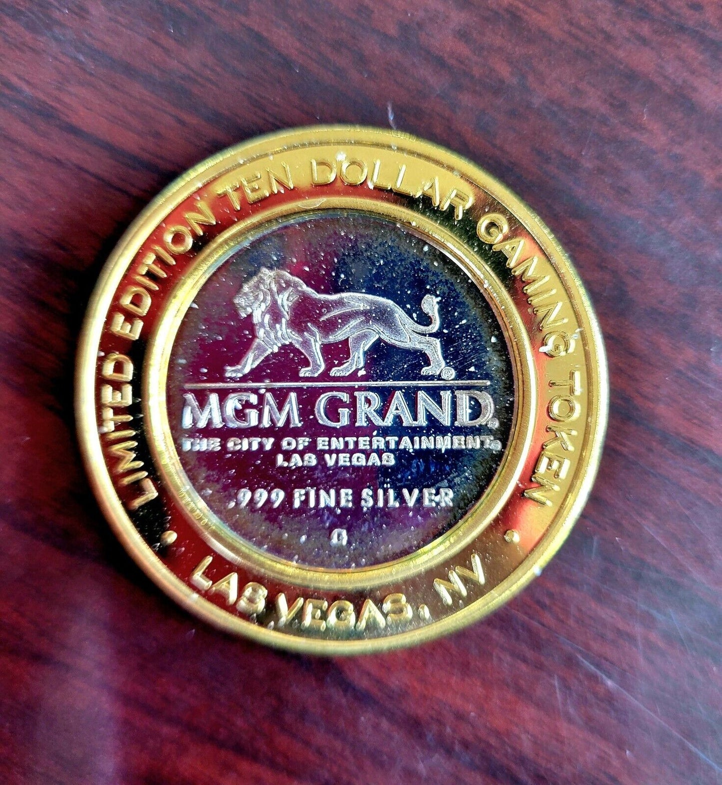 MGM Grand Las Vegas Nobhill $10 Ten Dollar Gaming Token .999 Fine Silver