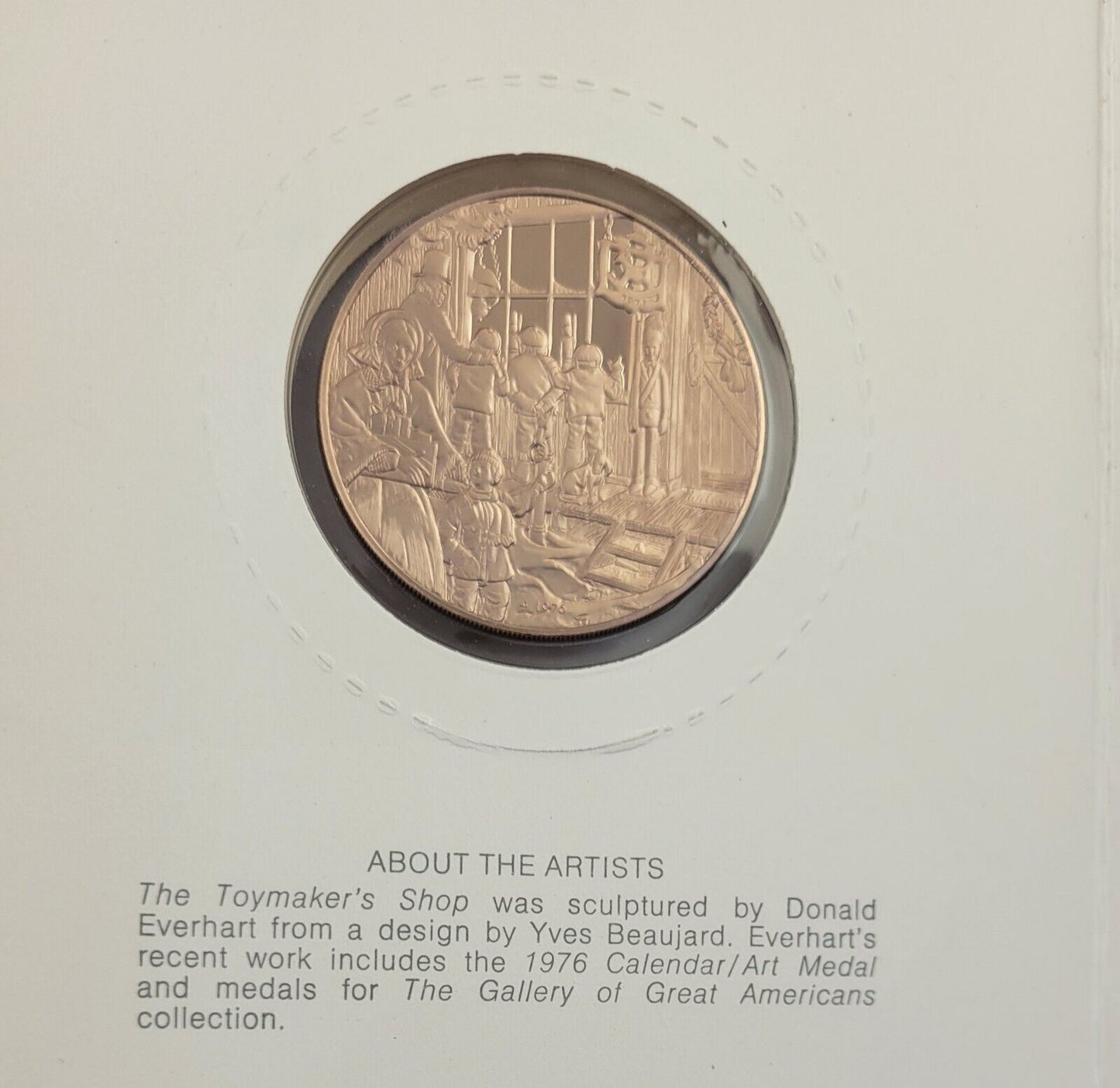 Vintage 1976 Franklin Mint Christmas Holiday Card Coin The First Christmas