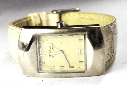 Silpada Italian Designs Wristwatch 25mm Stainless Hooded Lugs Quartz Vera Pelle