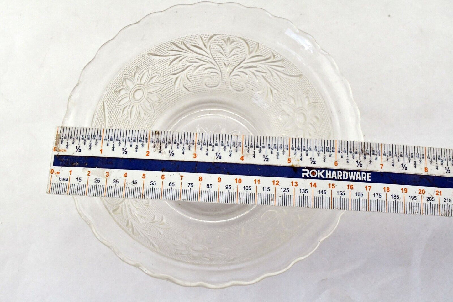 Vintage 1970's Floral Glass Cereal Bowl 6 1/2' x 2 1/2"
