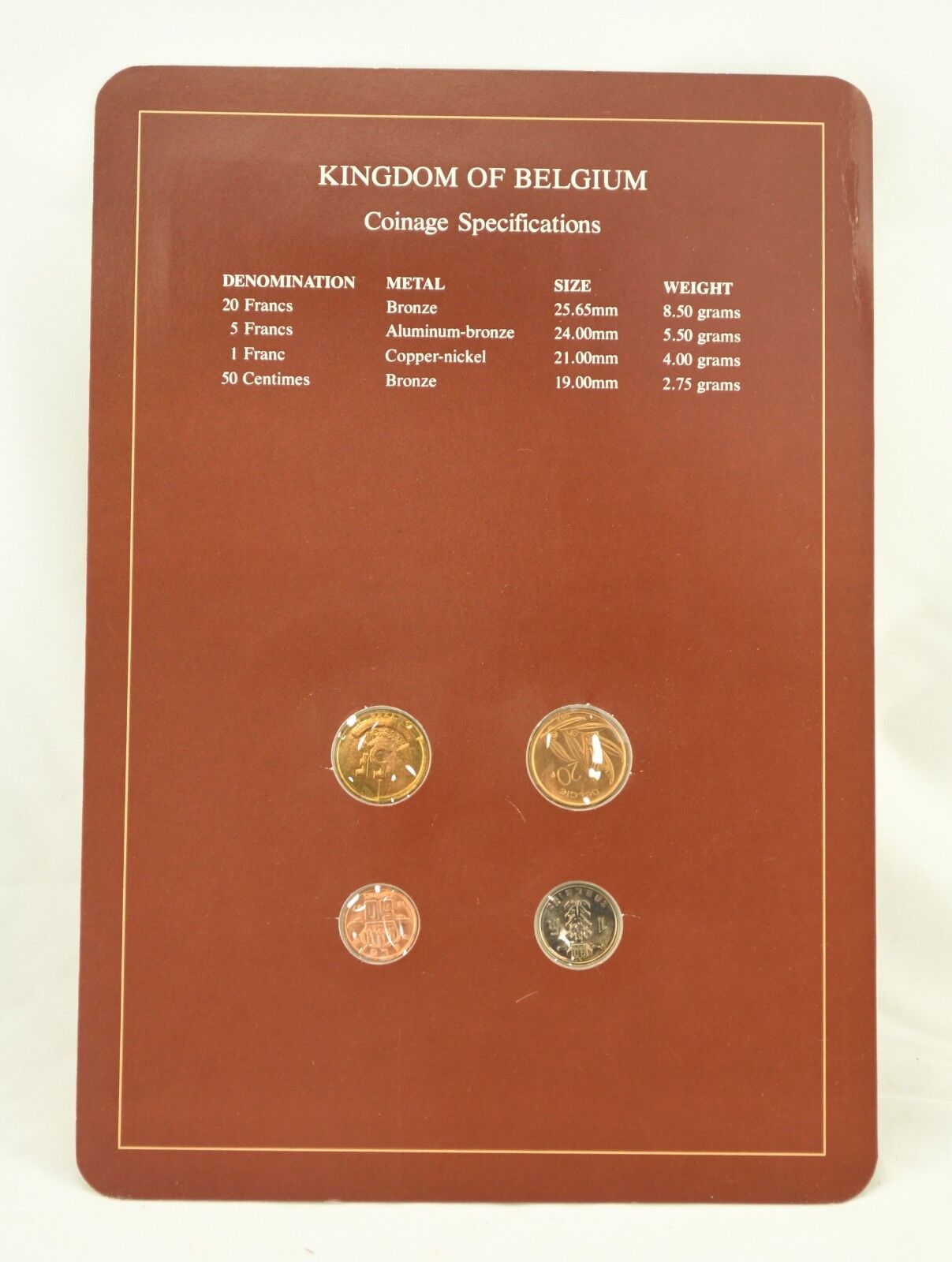 Coin Sets of All Nations Franklin Mint Belgium 1986, 87, 88, 82