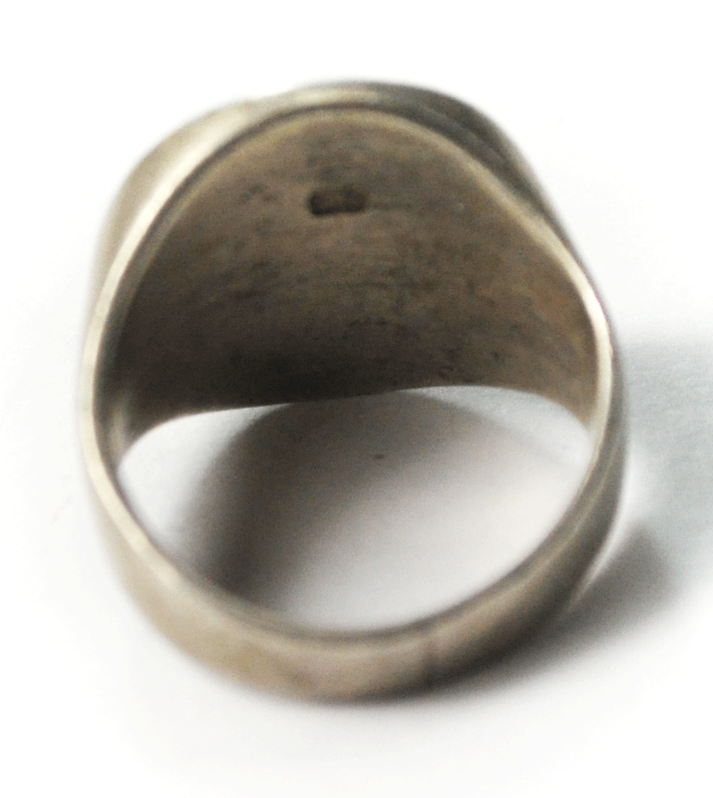 Vintage Sterling Eagle 3 Black Onyx Inlay Bird Cutout Round Ring 17mm Size 7