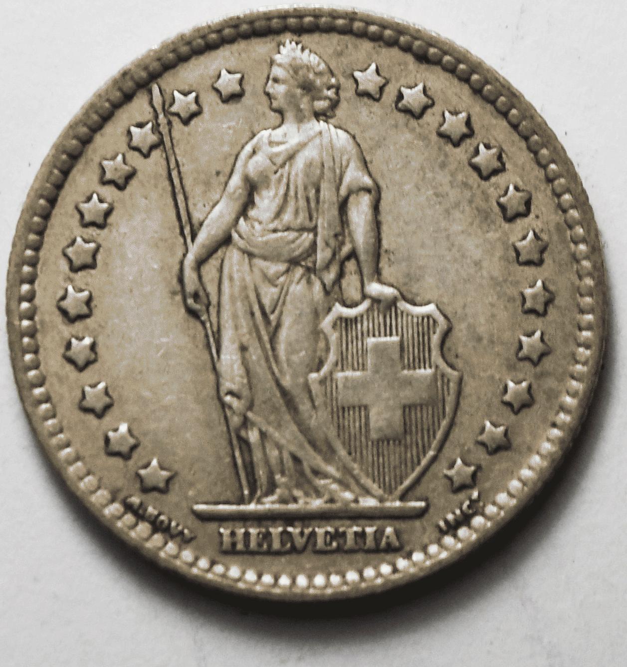 1931 B Switzerland One Franc KM# 24 Silver Coin