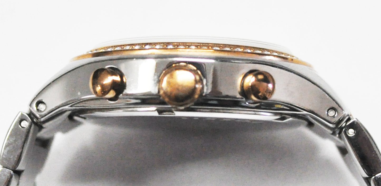 Women's Fossil Quartz CH2797 Rose Gold Tone Crystal Bezel Wristwatch 38mm