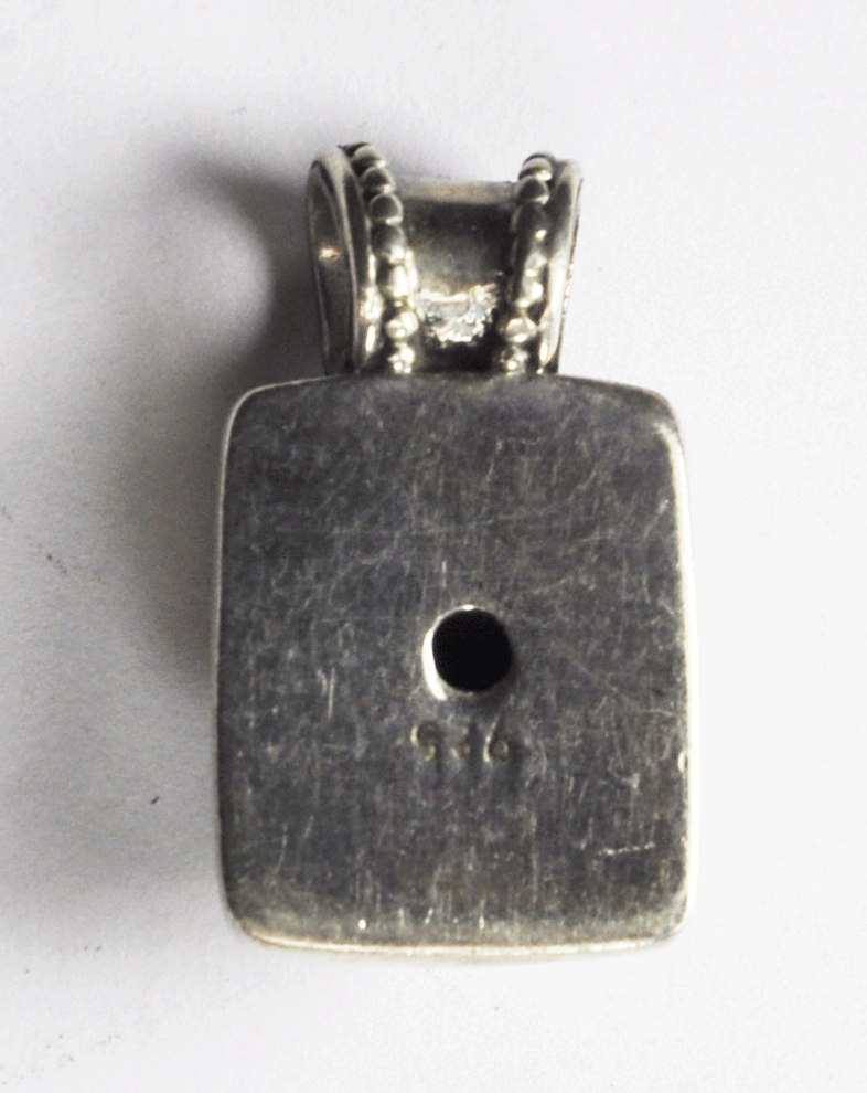 Sterling Silver Pollen Dot Cluster Domed Loaf Pendant 24mm x 14mm