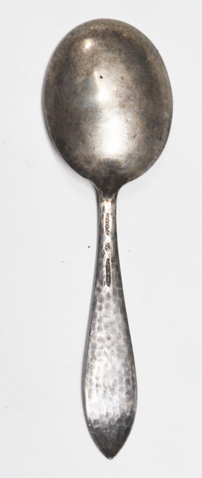 Sterling Silver International Hammered Van Dyke Baby Spoon Monogrammed 4-3/8"