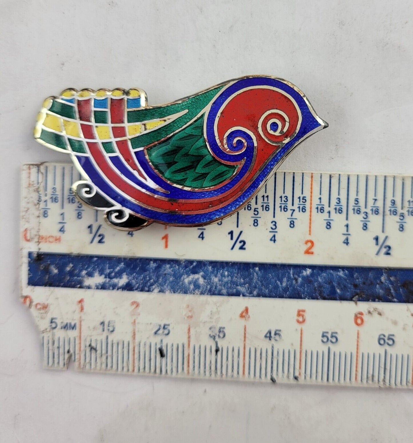 Tara Ware Dublin Ireland Celtic Sterling Guilloche Enamel Bird Brooch Boxed