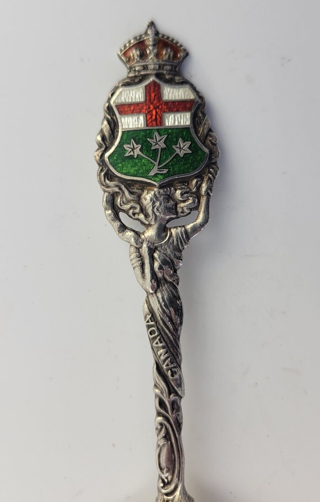 Toronto Canada Enameled Sterling Silver 5 1/4" Souvenir Spoon .86oz.