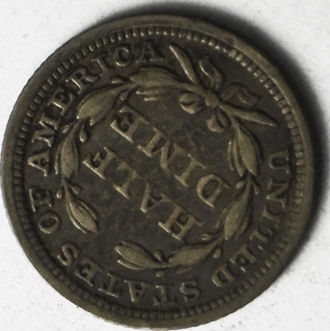 1858 H10c Seated Liberty Silver Half Dime United States