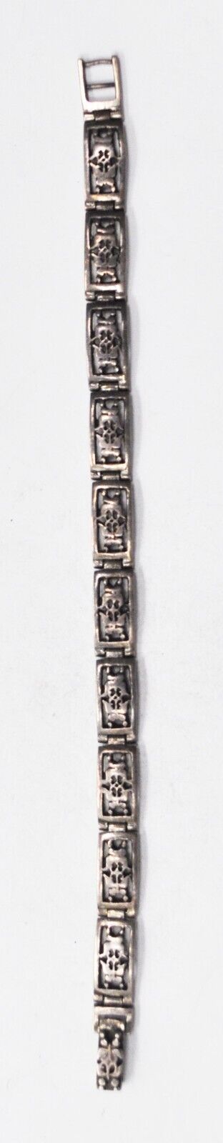 Sterling Silver Warshak Butterfly Panel Bracelet 7mm 7-1/2"