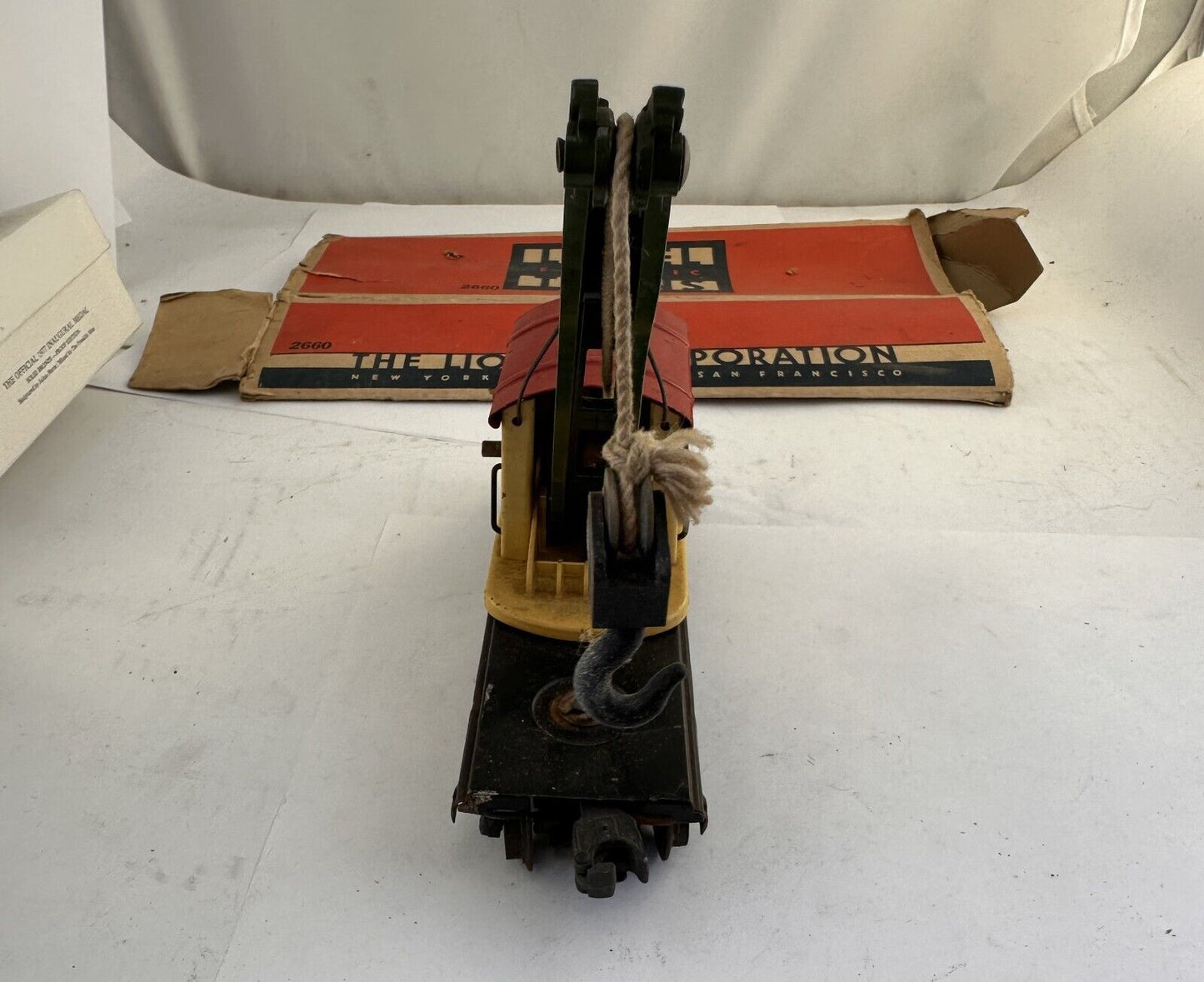 LIONEL #2660 LIONEL LINES PRE WAR CRANE CAR USA w/ HOOK
