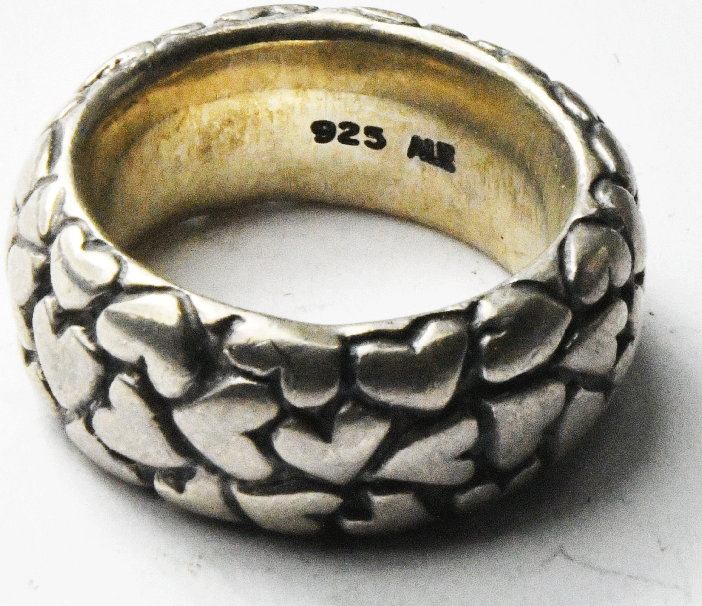 Sterling Silver Pandora Pebble Endless Heart Eternity 10mm Band Size 8 ALE
