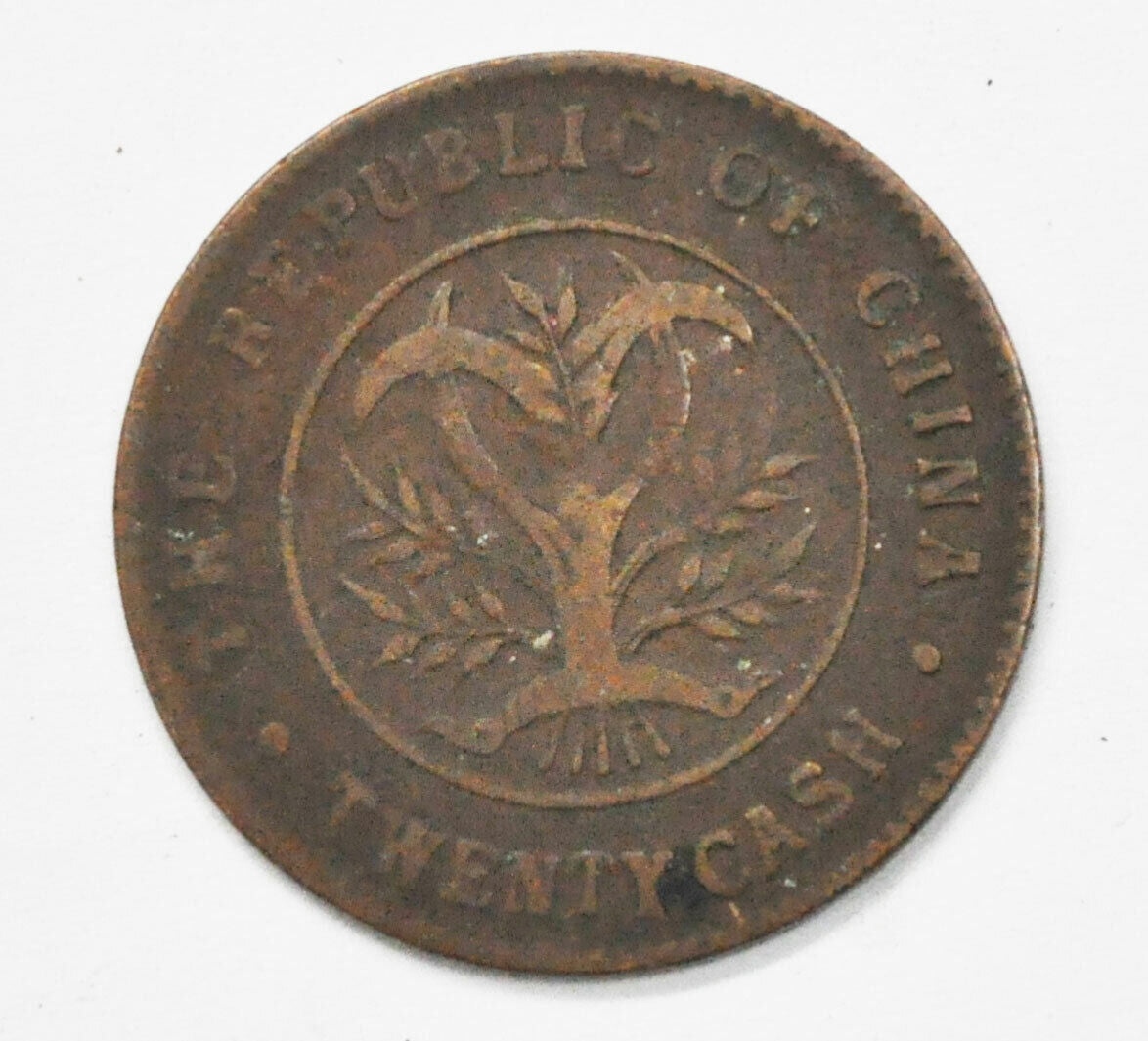 1919 ND China Provincial Honan Province 20 Twenty Cash Copper Coin