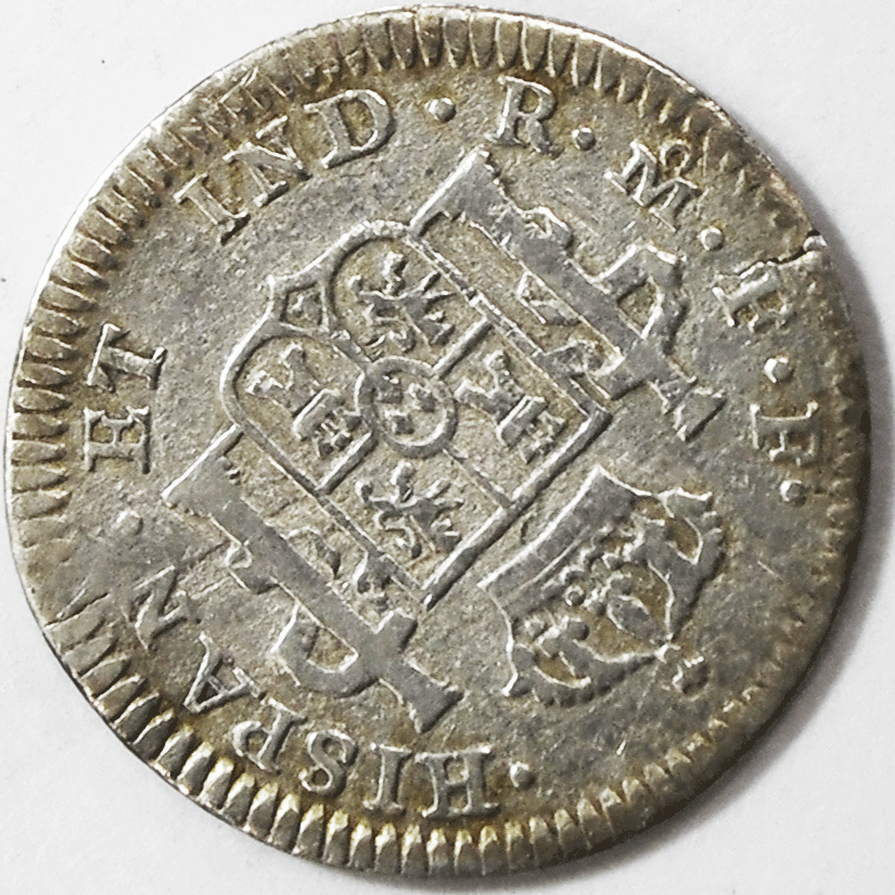 1780 Mo FF Mexico Spanish Colony Silver Half Real KM# 69.2