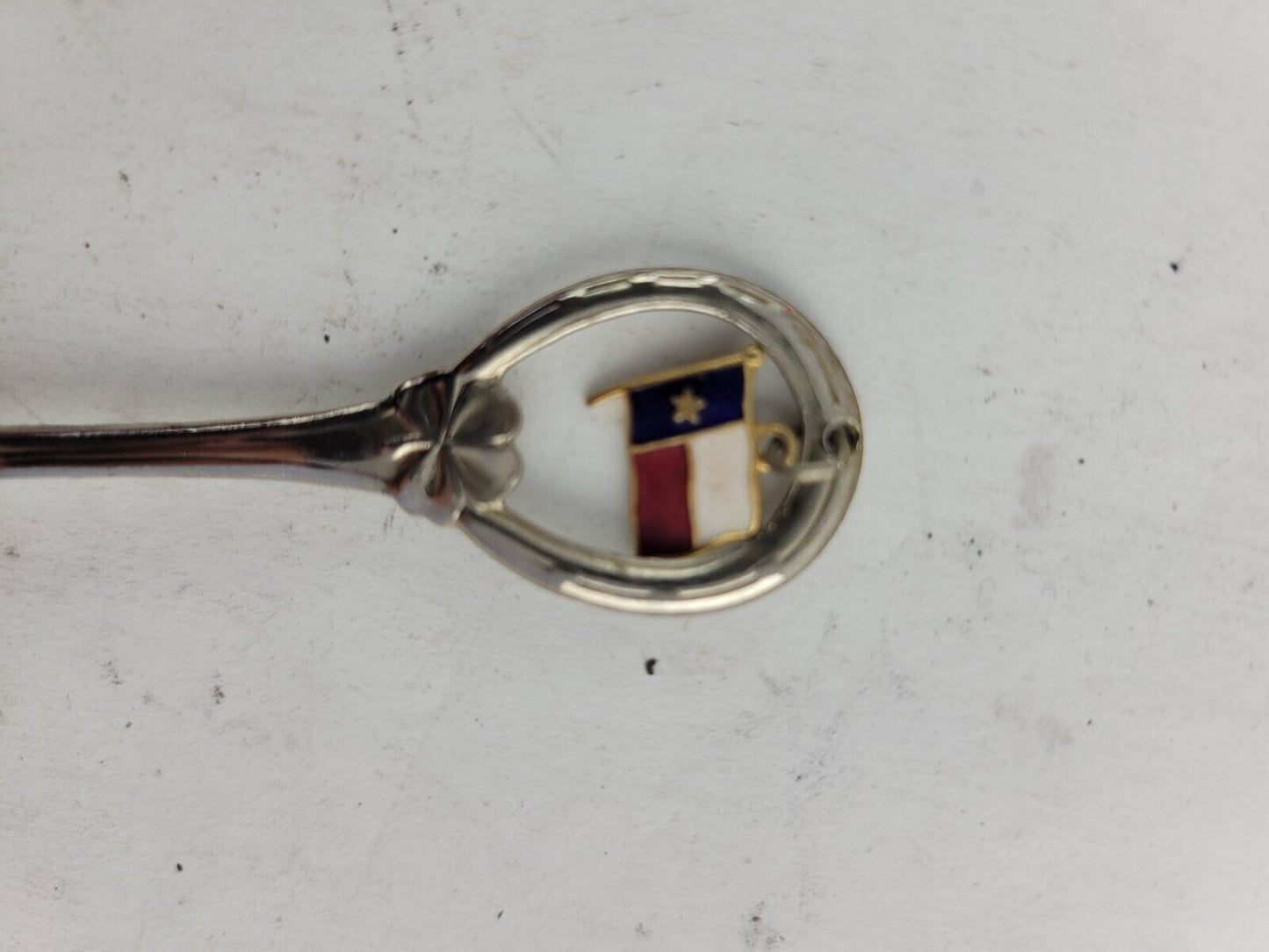 Vintage Souvenir Spoon Texas State Enameled Flag Dallas Houston Fort Worth