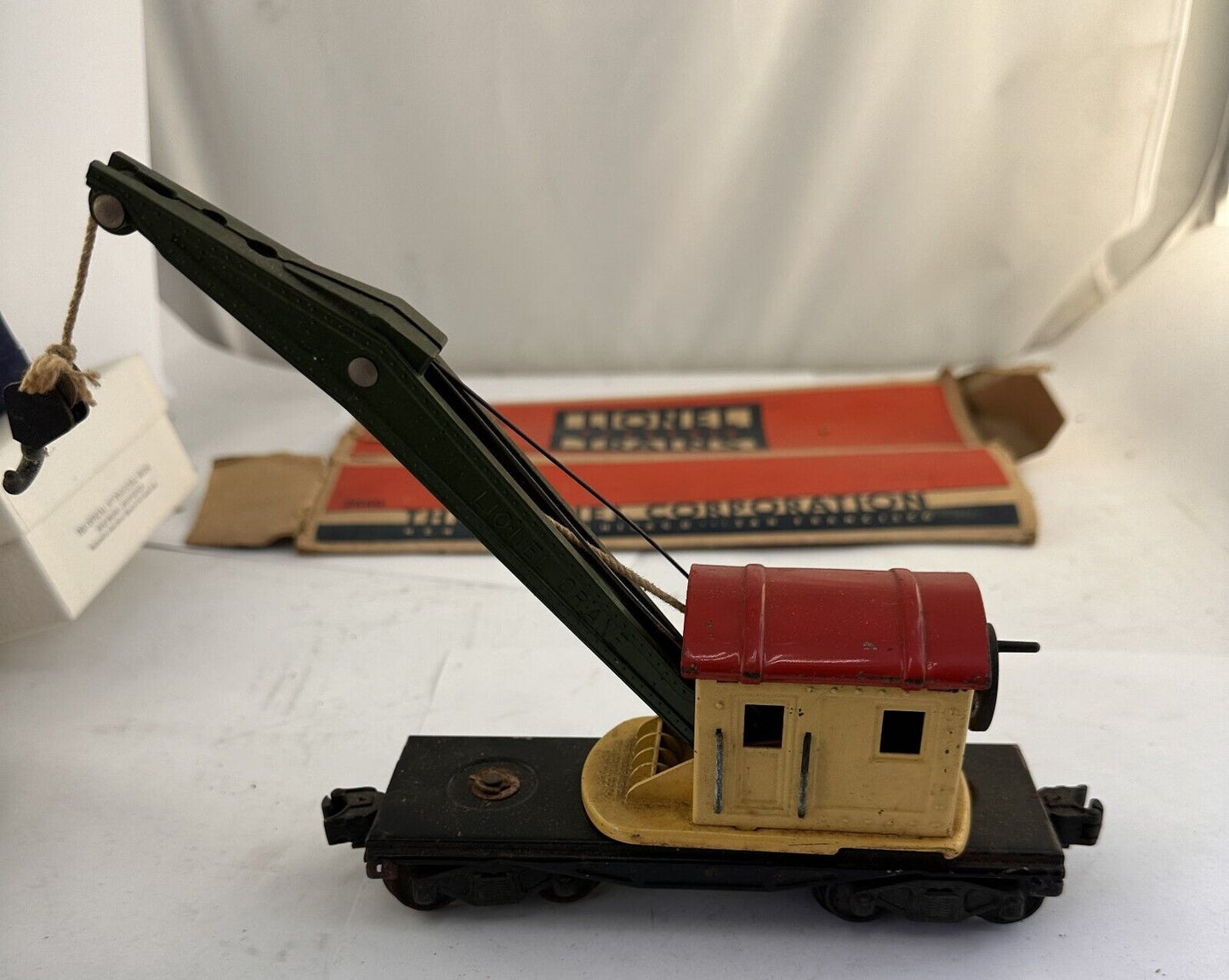 LIONEL #2660 LIONEL LINES PRE WAR CRANE CAR USA w/ HOOK