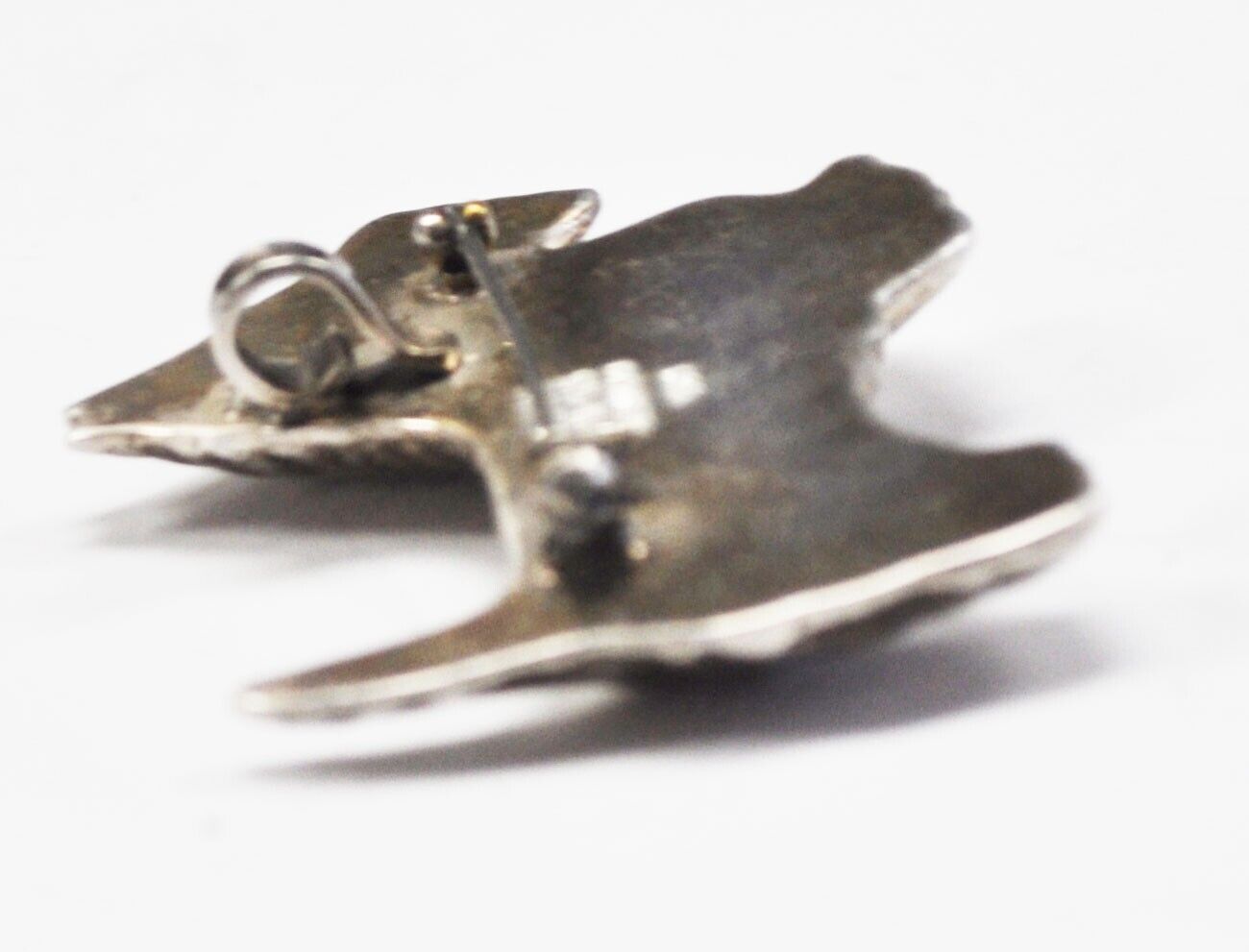Sterling Silver Laton TN-56 Terrier Dog Striped Two Tone Brooch Pin 53mm x 43mm