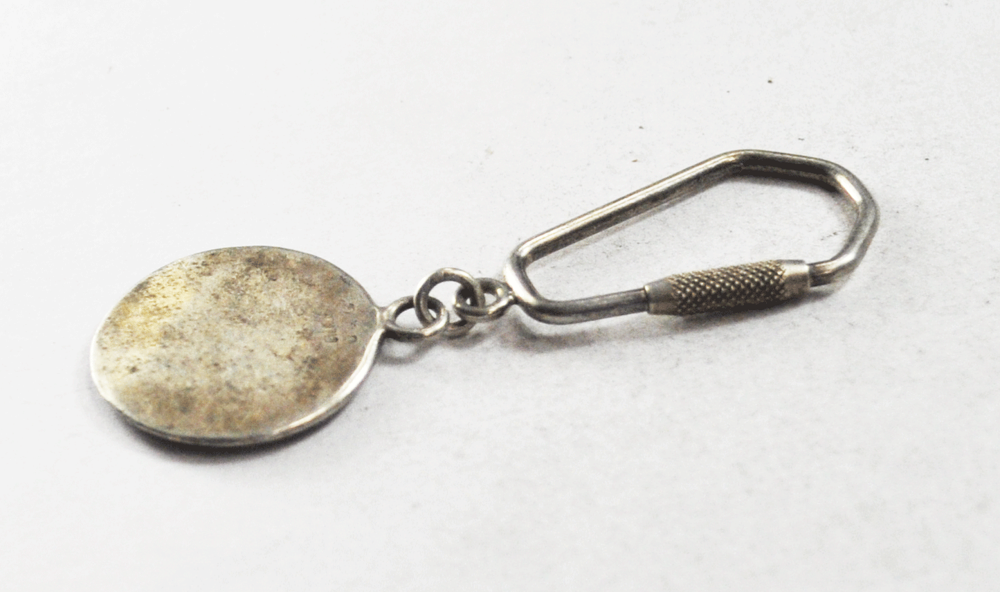 Sterling Silver Signed DLS 80s TG Round Key Chain Ring 2-1/2" x 23mm