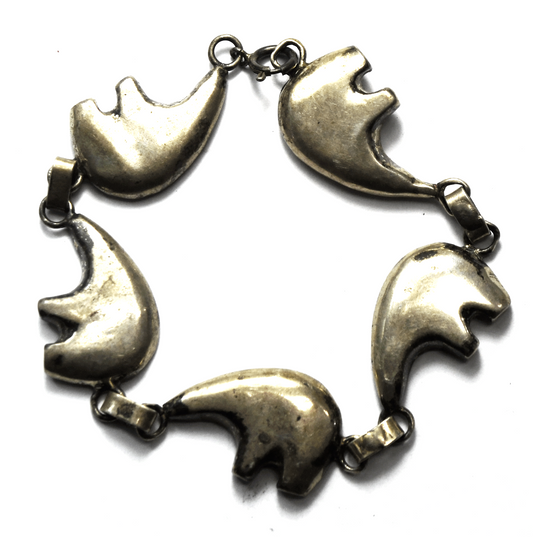 Sterling Silver Glen Sandoval GSNM Bear Link Bracelet 16mm 7-1/4"